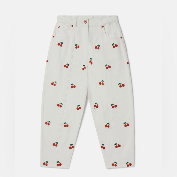 bagatelle Pants - Bagatelle White Pants with Cherry Accents